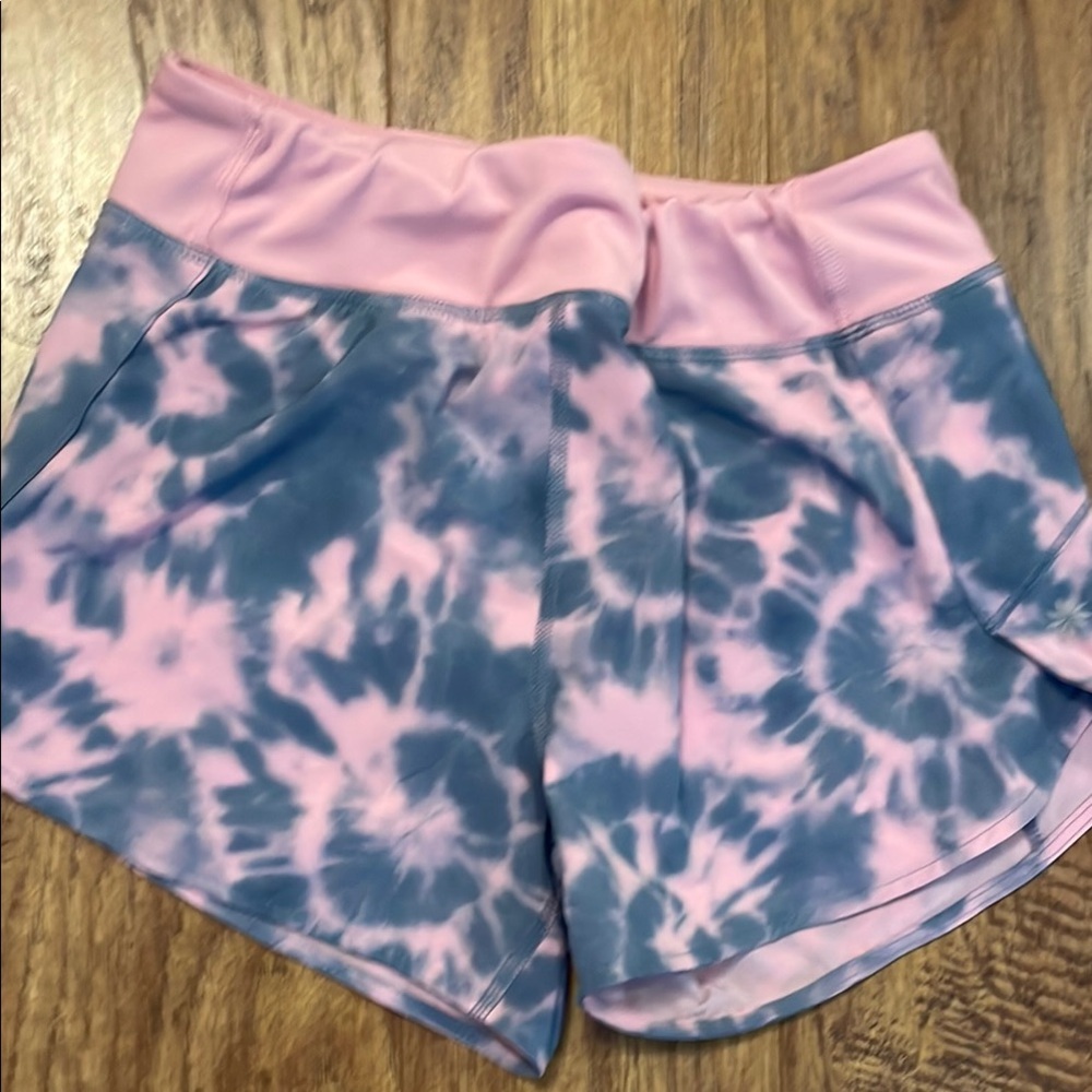Pink and Blue Tie-Dye Women's Shorts